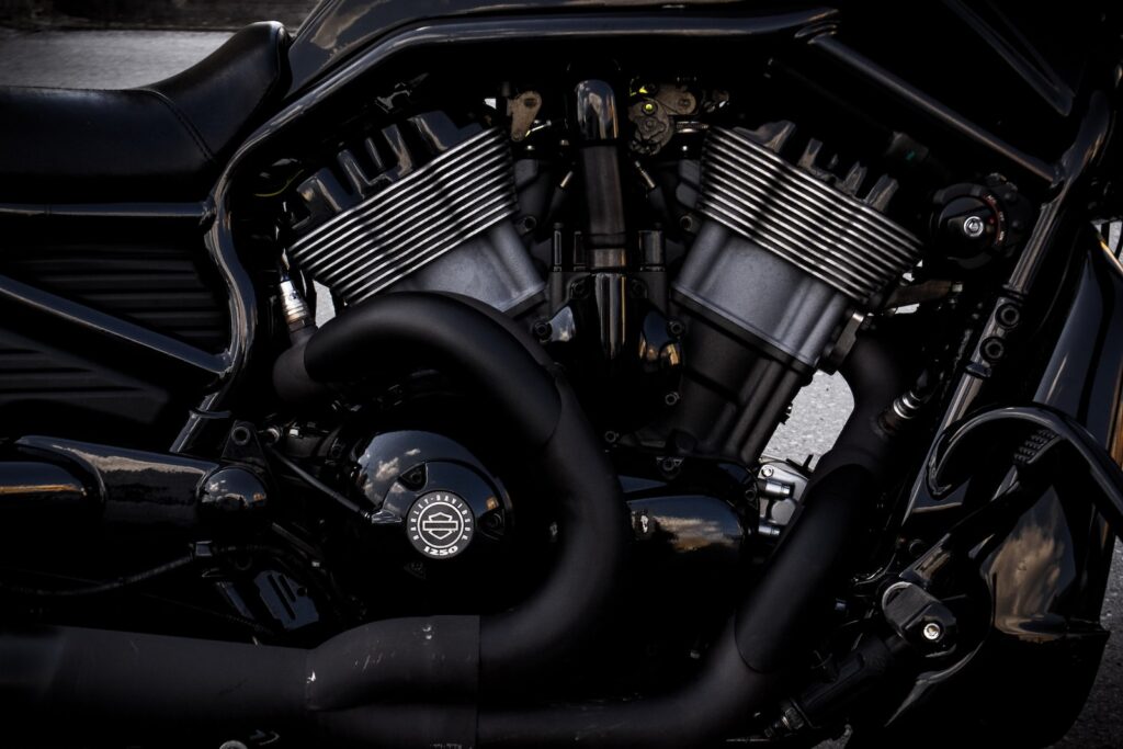 gray and black motorcycle engine