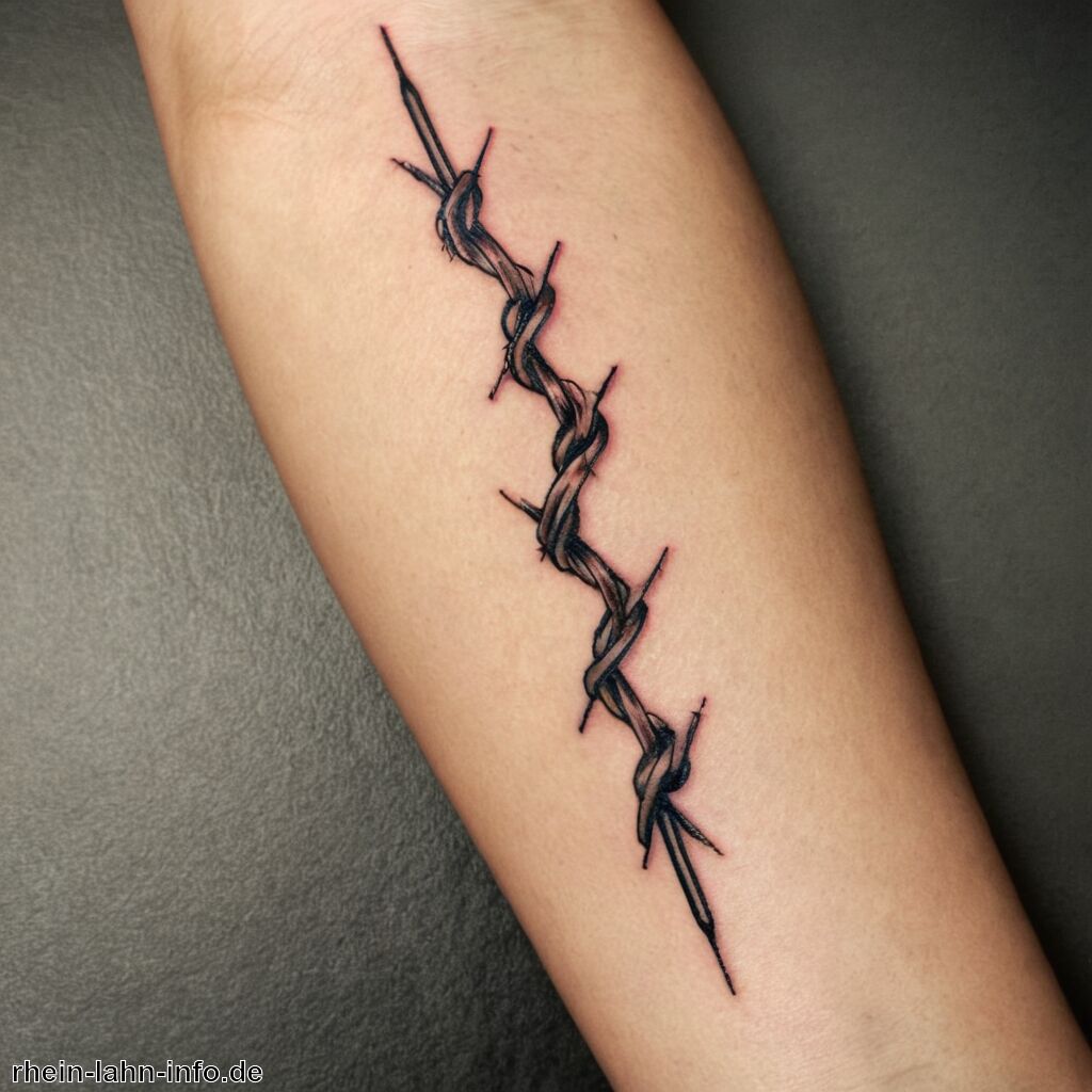 Stacheldraht-Tattoo Bedeutung » Stärke durch Stacheldraht symbolisiert  