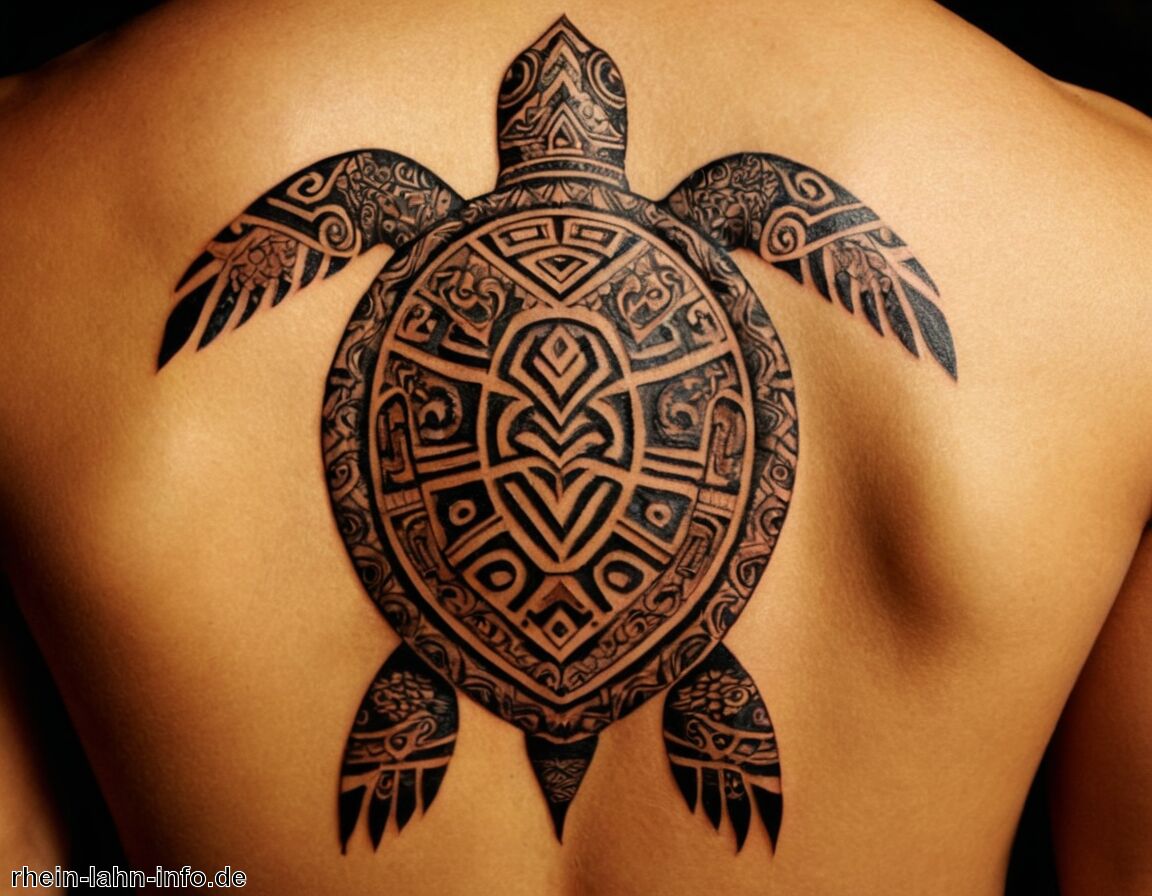 Schildkröte als Reisender zwischen Welten - Maori Tattoo Schildkröte Bedeutung » Weisheit durch tätowierte Schildkröten