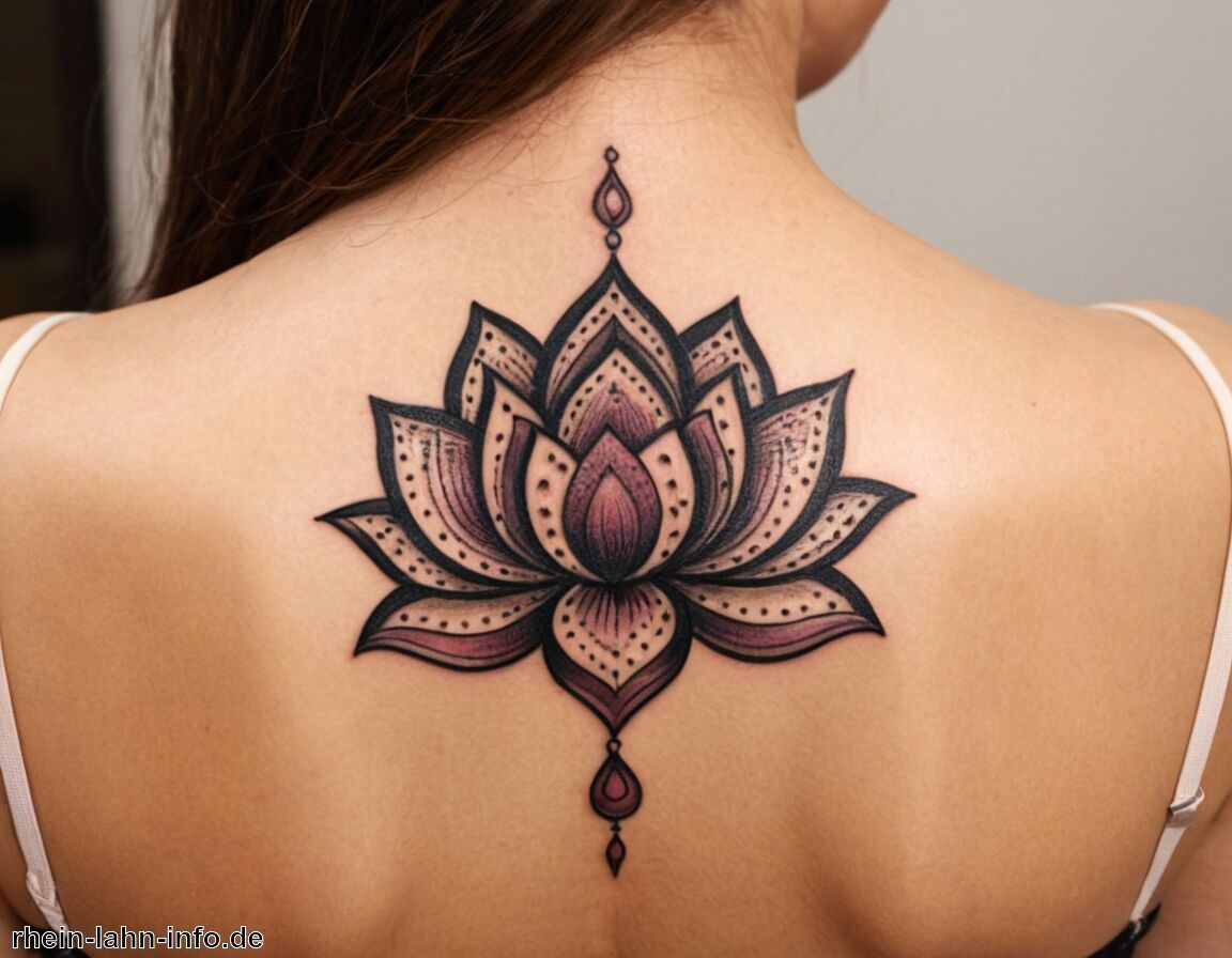 Lotusblüte als Zeichen der Erleuchtung - Unalome Tattoo Bedeutung » Die Reise des Lebens darstellen