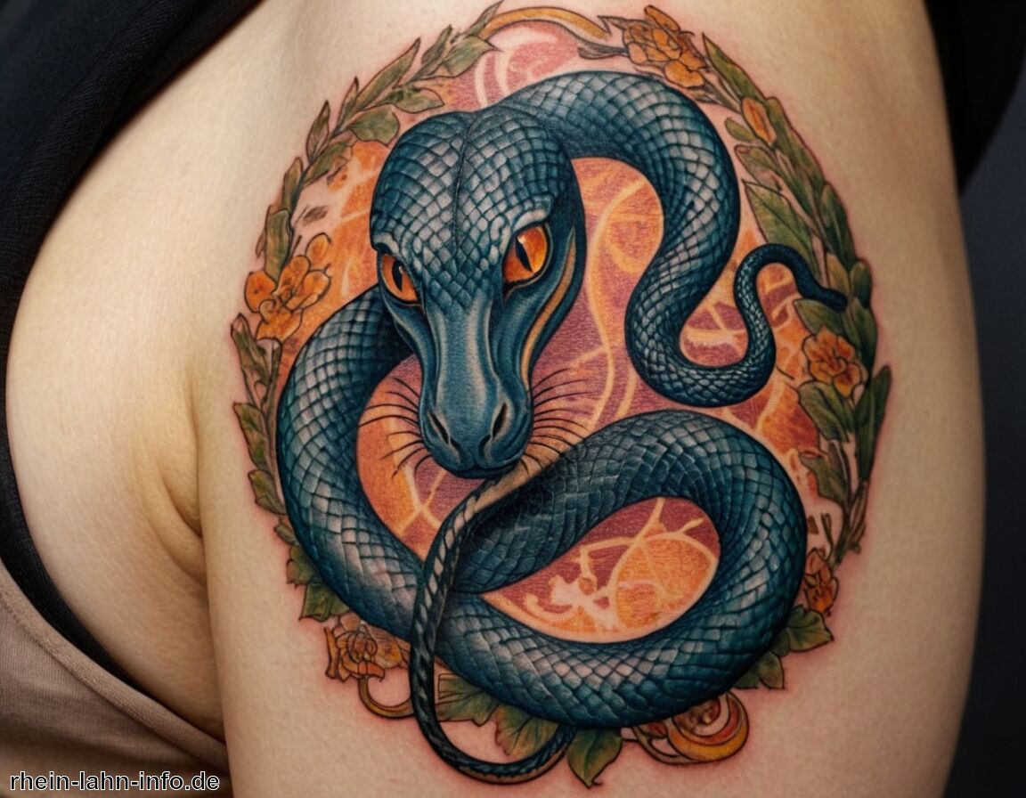 Darstellung von Weisheit und Wissen   - Tattoo Schlange Bedeutung » Die Symbolik der Schlange in Tattoos  