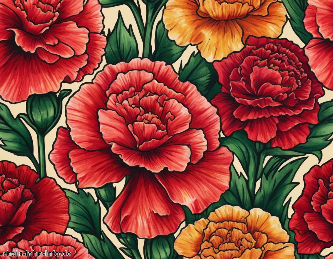 Nelken: Erinnerung und Bewunderung ausdrücken - Blumen Bedeutung Tattoo » Blumen und ihre Bedeutungen in Tattoos
