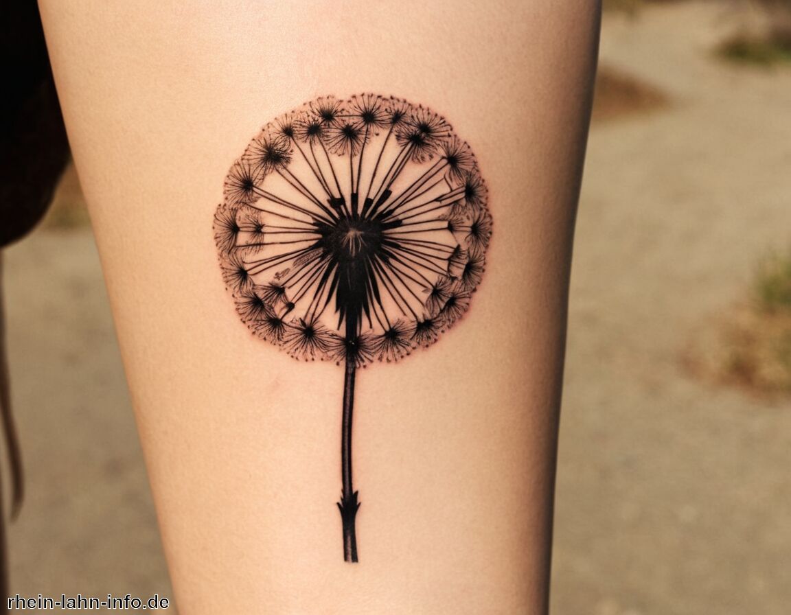 Verbindung zur Kindheit und Unschuld - Pusteblume Tattoo Bedeutung » Freiheit und Traum in Tattoos