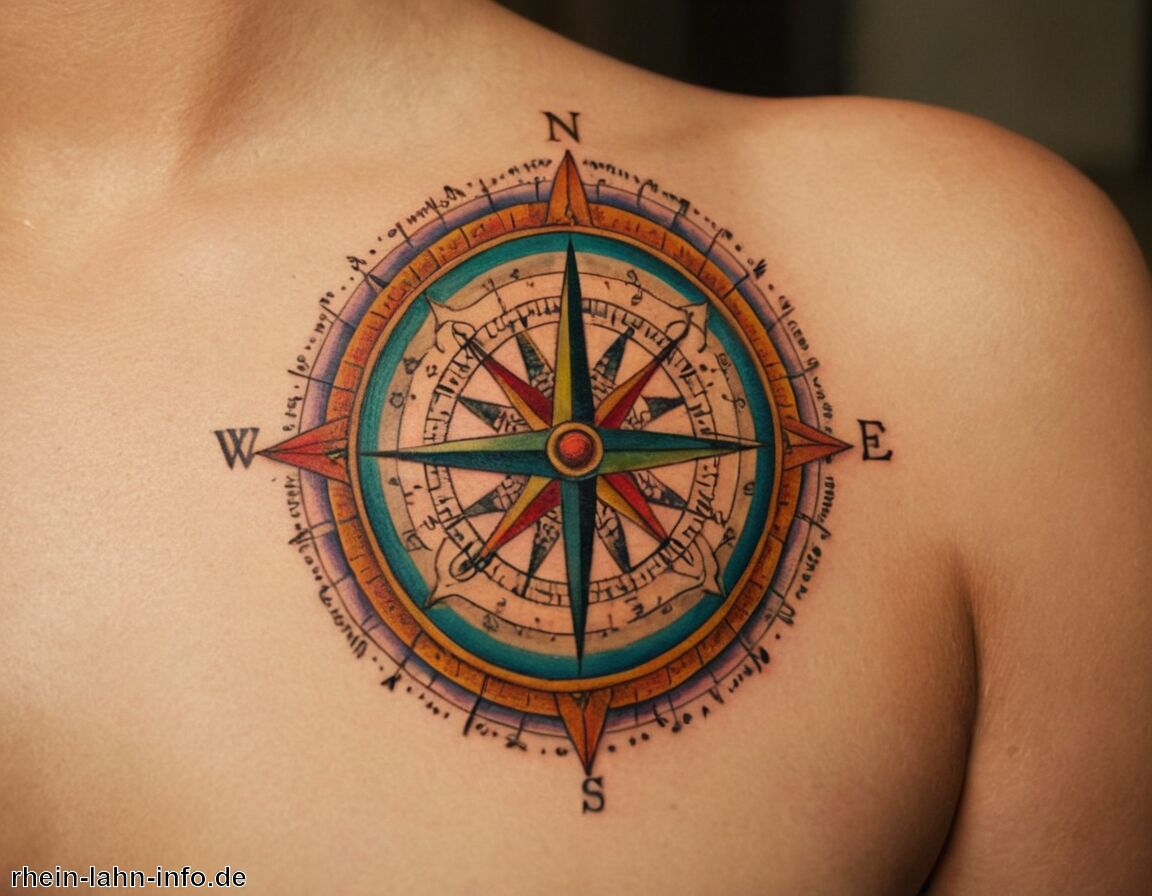 Persönliche Entfaltung und Selbstfindung - Tattoo Kompass Bedeutung » Der Kompass als Tattoo-Symbol