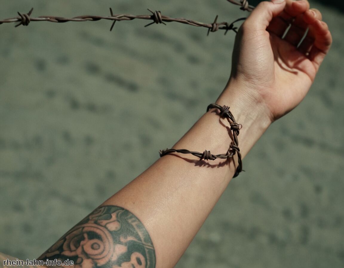 Oft genutzt im Gefängnismus oder Subkultur   - Stacheldraht Tattoo Bedeutung » Schmerz und Stärke durch Stacheldraht  