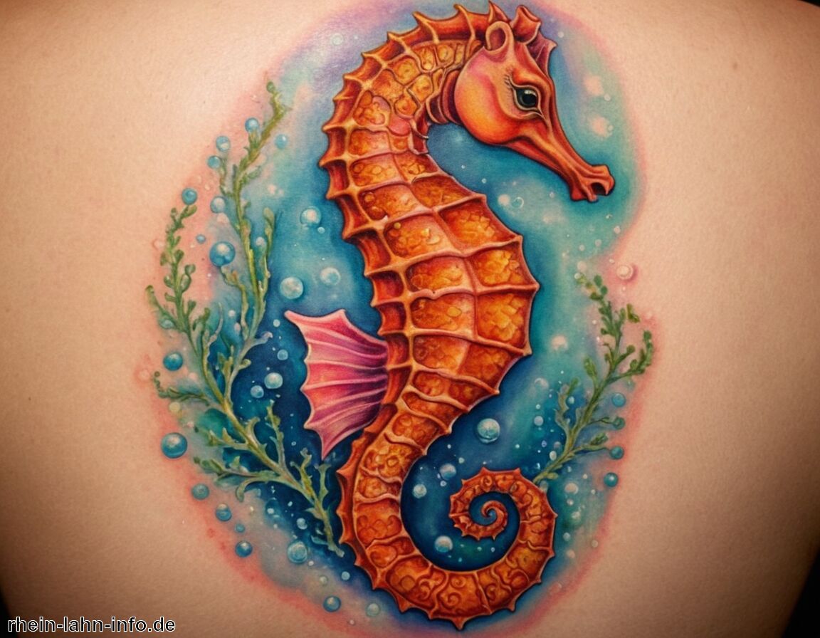 Faszination durch ungewöhnliche Körperform - Seepferdchen Tattoo Bedeutung » Die Faszination des Seepferdchens