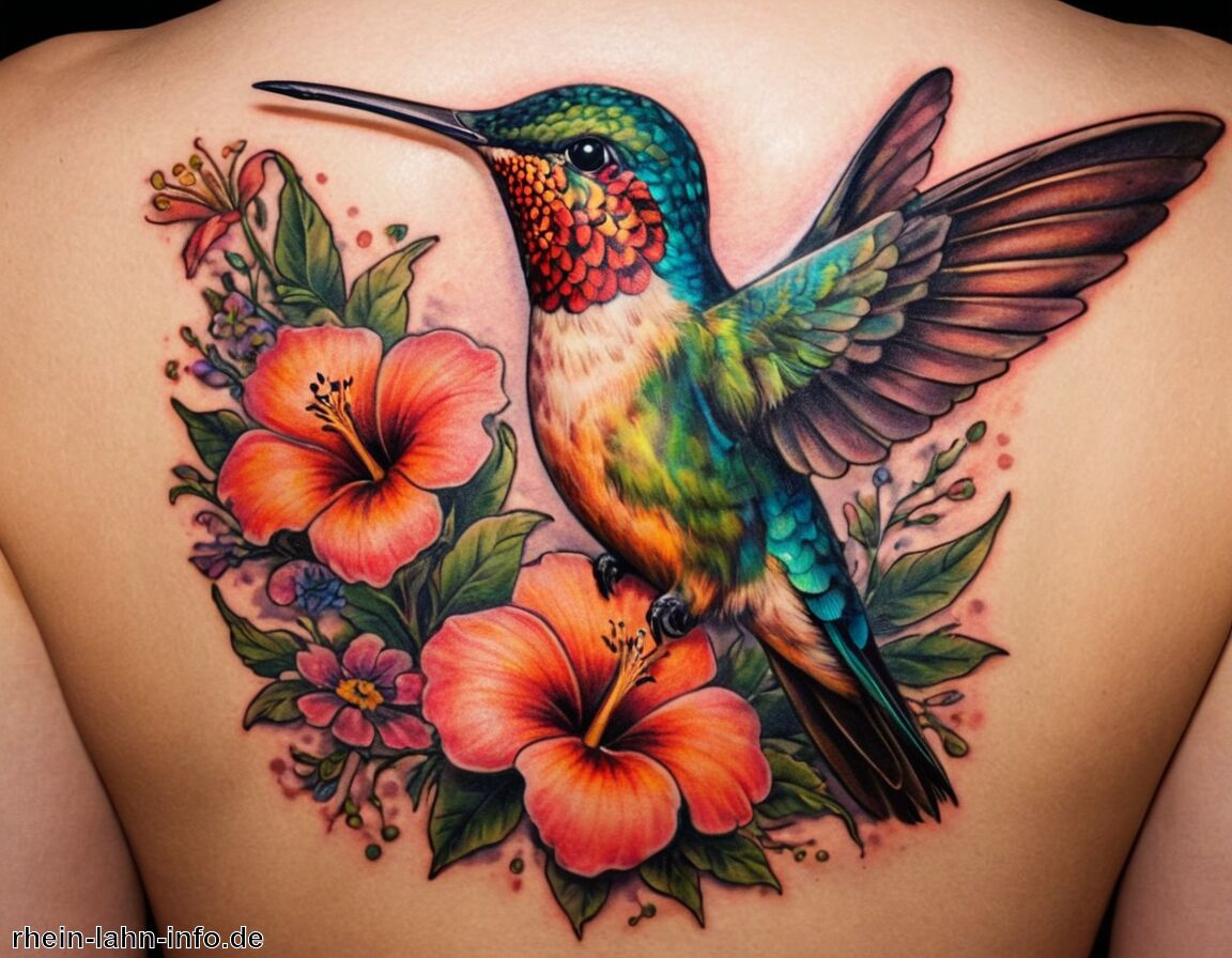 Farbenpracht und Vielfalt im Tattoo - Tattoo Kolibri Bedeutung » Die Schönheit des Kolibris im Tattoo