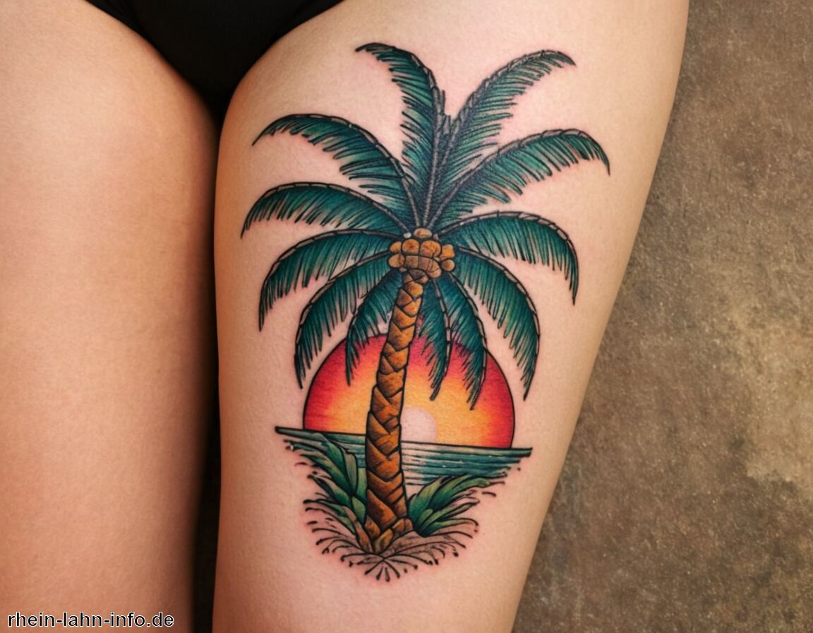 Exotische Ästhetik und individuelle Gestaltungsmöglichkeiten - Palme Tattoo Bedeutung » Die Symbolik der Palme im Tattoo