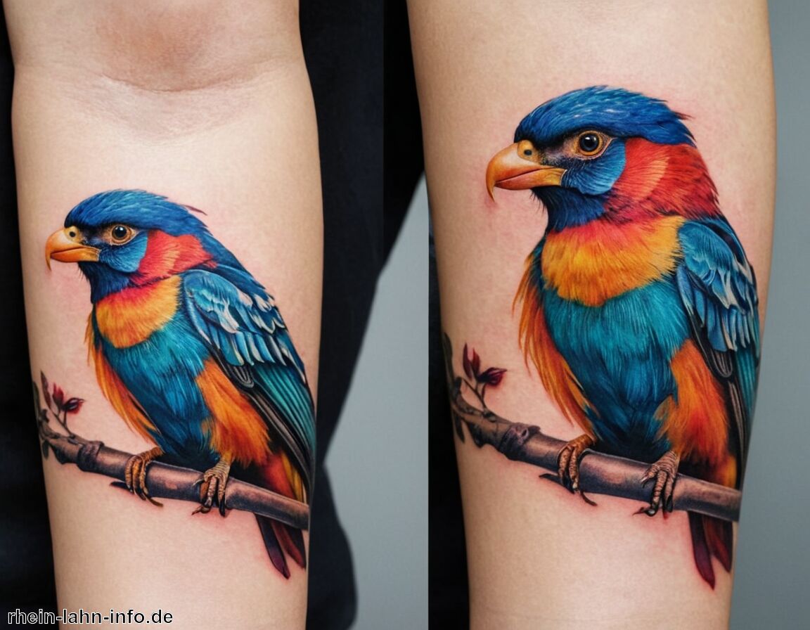 Farbgebung und Stil bei Vogelmotiven - Vogel Tattoo Bedeutung » Der Zauber der Vögel in Tattoos