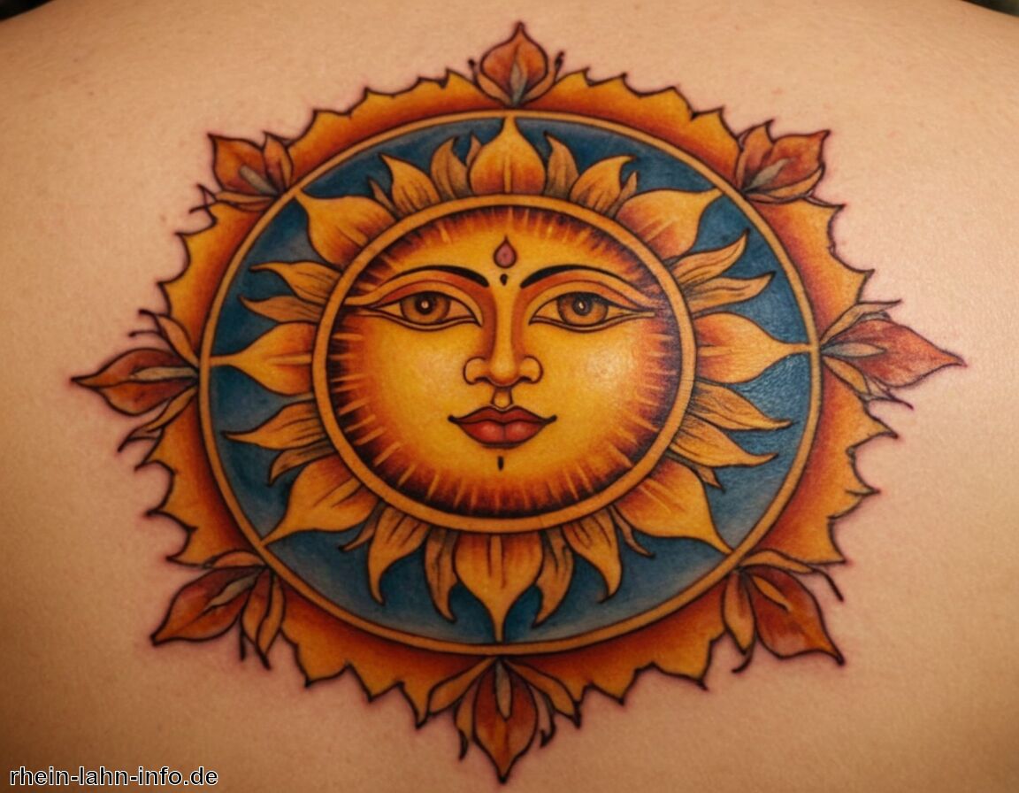 Harmonie und Gleichgewicht repräsentieren - Sonnen Tattoo Bedeutung » Bedeutung von Sonnen in Tattoos erkennen