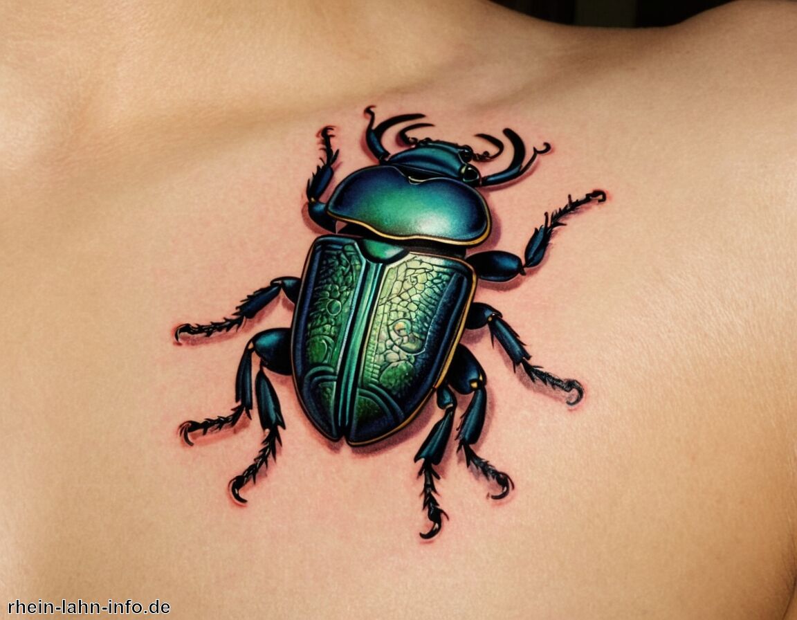 Glücksbringer für die Träger und deren Umgebung - Skarabäus Tattoo Bedeutung » Schutz und Wiedergeburt durch Skarabäus