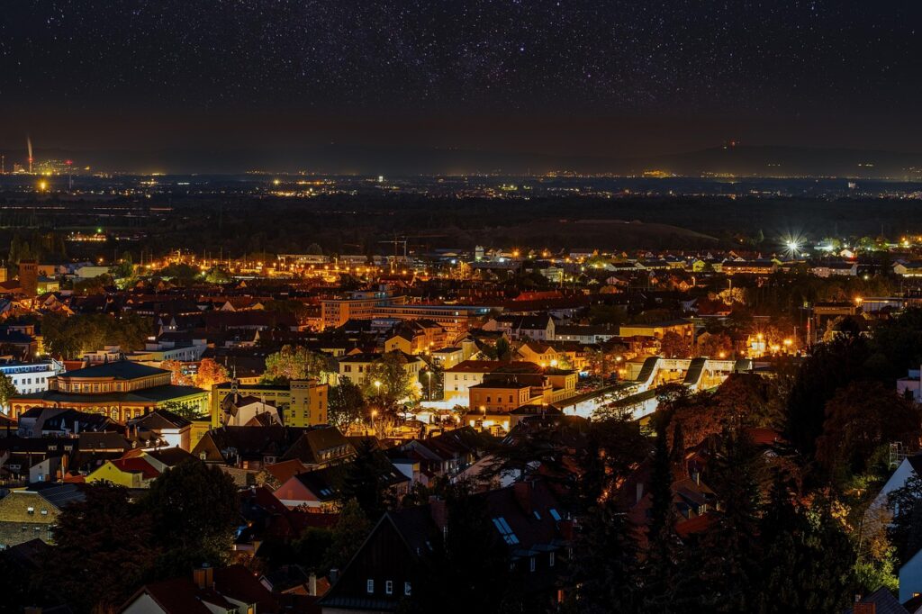 streets, building, city, night, lights, stars, dark, city, city, city, city, city, dark